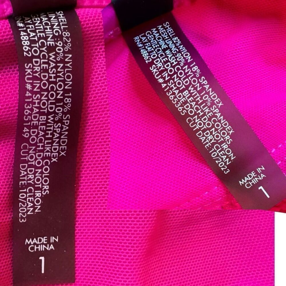 Torrid Pink Bikini Set: Wireless Strappy Lace Up Top & High Rise Bottoms 1 NWOT - Picture 13 of 16